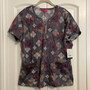 Beyond Scrubs patterned scrub top